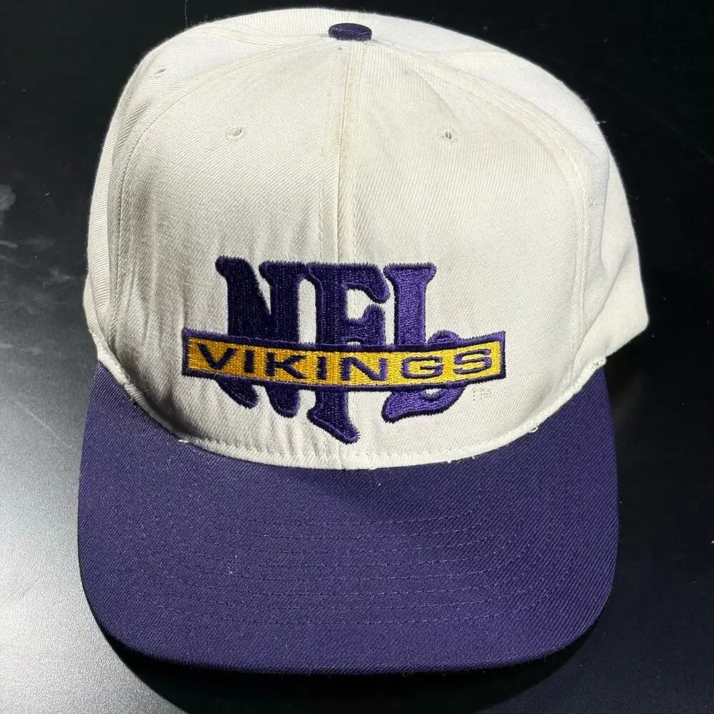 Vintage American Needle Minnesota Vikings Hat‎ Cap White NFL Football Mens 90s